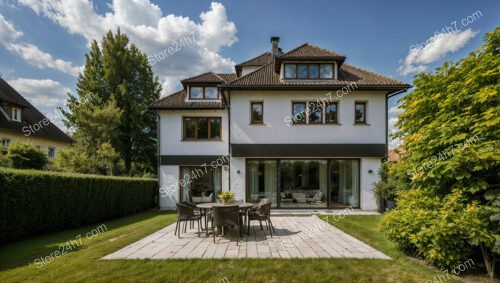 Spacious German family home with modern patio and garden space