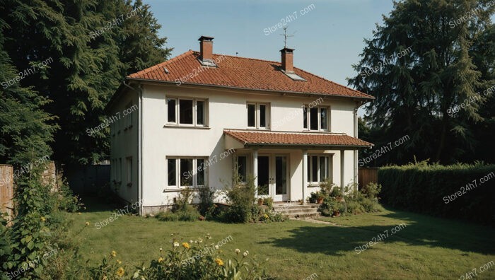 Spacious German Family Home with Red Roof and Large Lawn