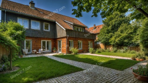 Spacious German family home with wooden facade and garden