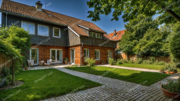 Spacious German family home with wooden facade and garden