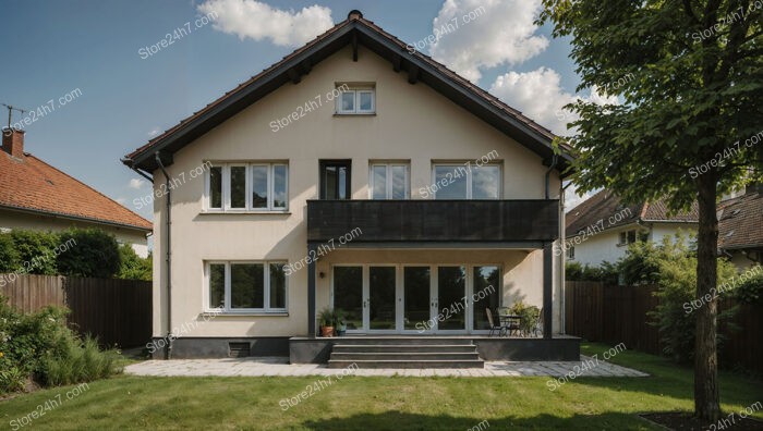 Spacious German Home with Large Balcony and Garden View