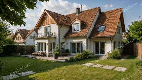 Spacious German Home with Red Roof and Large Yard