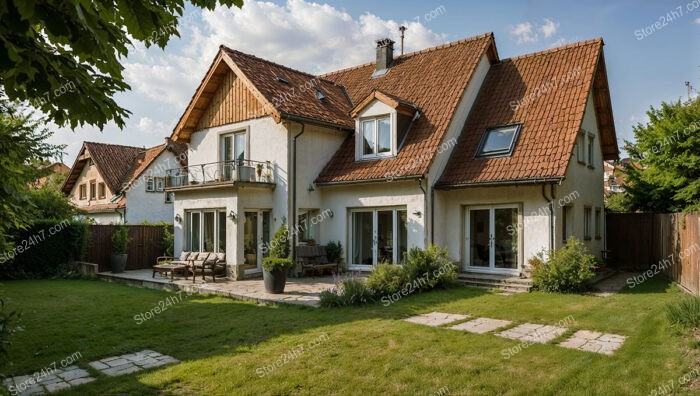 Spacious German Home with Red Roof and Large Yard