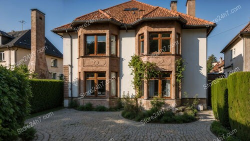 Stately German Home with Traditional Architecture and Red-Tiled Roof