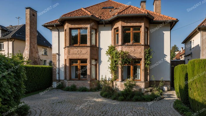 Stately German Home with Traditional Architecture and Red-Tiled Roof