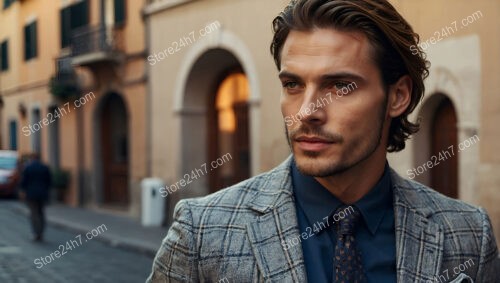 Stylish Confidence: A Modern Man in a Plaid Suit