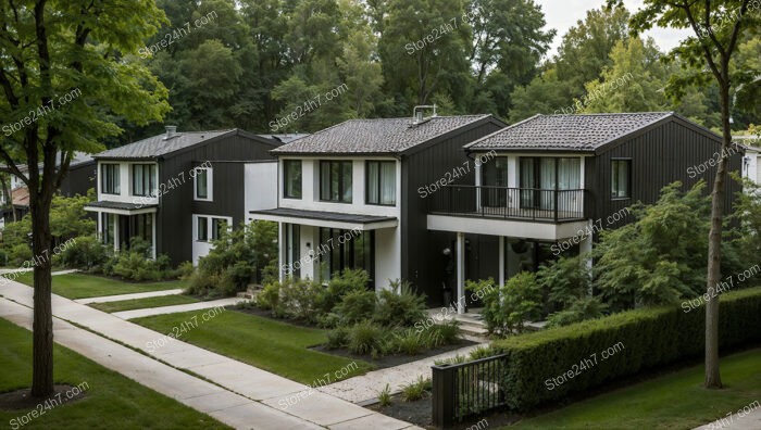 Stylish German Reihenhäuser with Black and White Exteriors