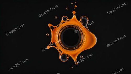 Symmetrical Orange Splash on Black Background