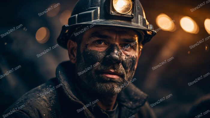 The Solemn Stare of a Hardworking Coal Miner