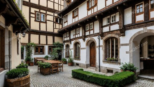 Timber-Framed Bavarian City Courtyard House with Classic Design