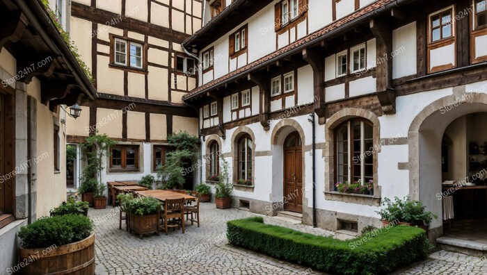 Timber-Framed Bavarian City Courtyard House with Classic Design