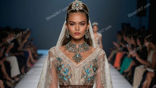 Timeless Beauty in a Lavish Embroidered Gown