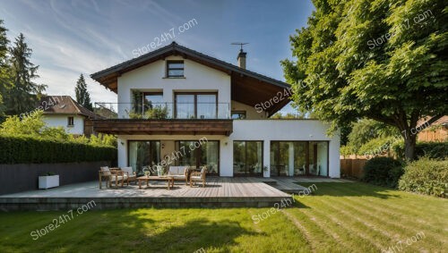 Traditional Alpine House with Expansive Deck and Scenic Views