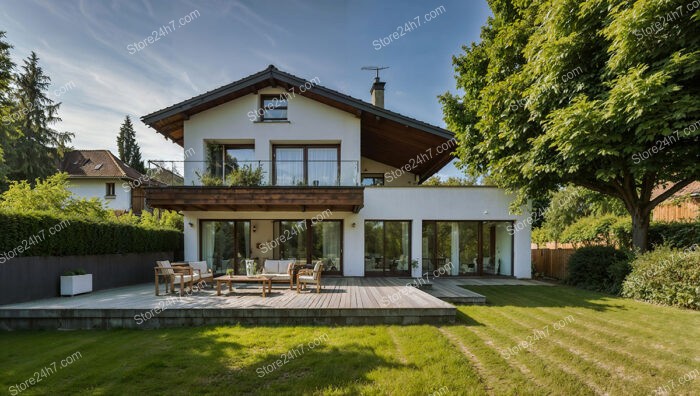 Traditional Alpine House with Expansive Deck and Scenic Views