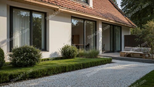 Traditional Bavarian House with Serene Garden Pathway