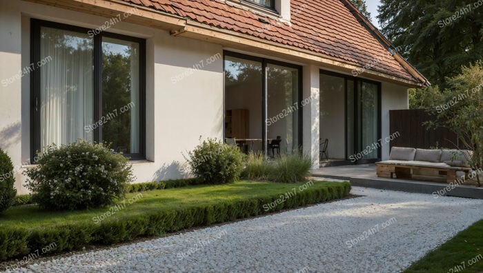 Traditional Bavarian House with Serene Garden Pathway