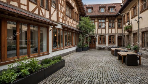 Traditional Bavarian Townhouse with Half-Timbered Design