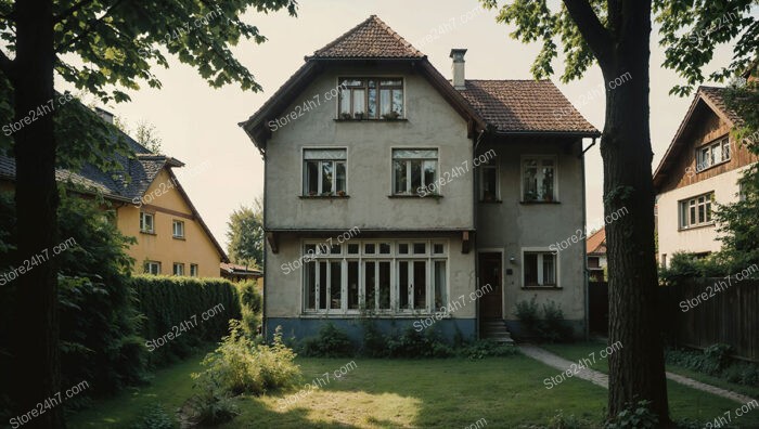 Traditional German Family Home with Mature Trees and Garden