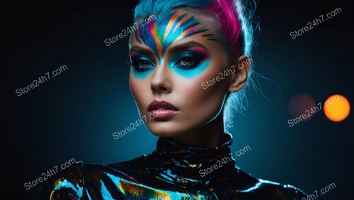 Vibrant Galactic Beauty: Futuristic Makeup Inspiring Bold Style Trends