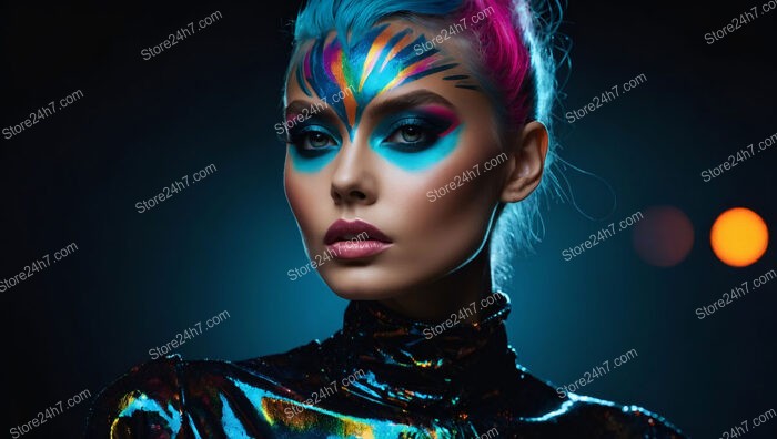 Vibrant Galactic Beauty: Futuristic Makeup Inspiring Bold Style Trends