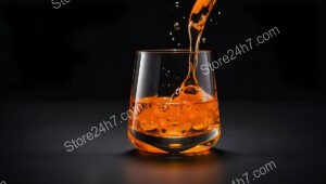 Vibrant Orange Liquid Pouring into a Glass