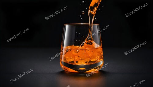 Vibrant Orange Liquid Pouring into a Glass