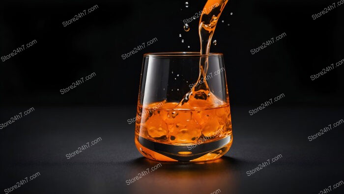 Vibrant Orange Liquid Pouring into a Glass