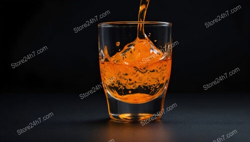 Vibrant Orange Liquid Splashing in a Clear Glass