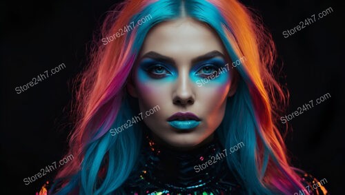 Vivid Neon Glow: Futuristic Beauty with Electric Colors