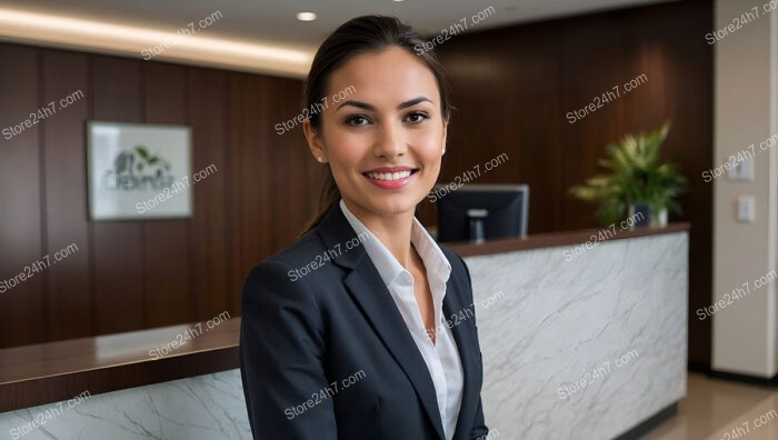 Welcoming and Professional Office Manager in a Reception Area