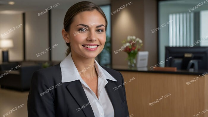 Welcoming and Professional Office Manager in Reception Area