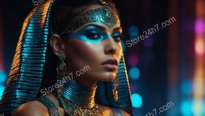Ancient Futurism: Regal Makeup and Metallic Accessories