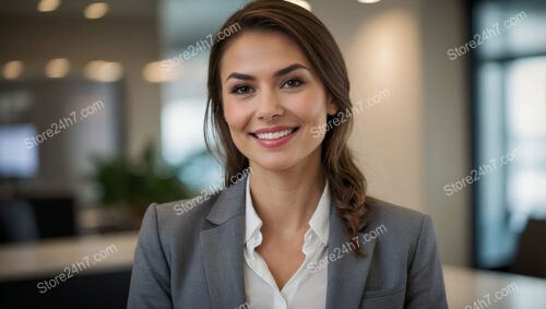 Businesswoman offering assistance in a corporate environment