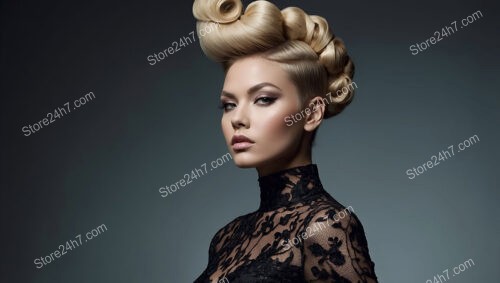 Classic Vintage-Inspired Updo with Modern Rolled Details