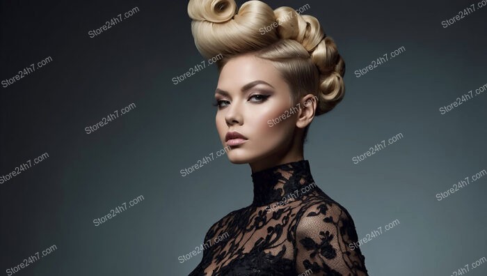 Classic Vintage-Inspired Updo with Modern Rolled Details