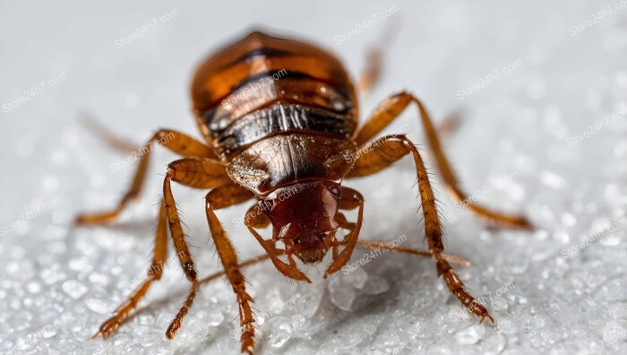 Close-up shot of a cockroach head and textured body