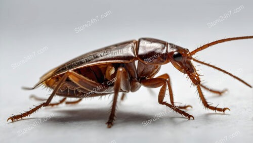 Macro shot of cockroach, detailed exoskeleton and fine leg hairs