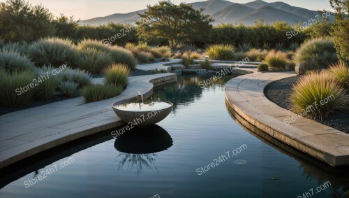 Modern Landscape Design with Serene Water Feature