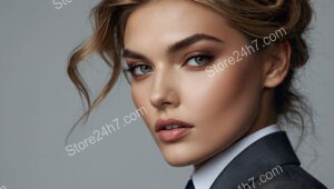 Modern Side-Part Updo for a Sleek, Professional Look
