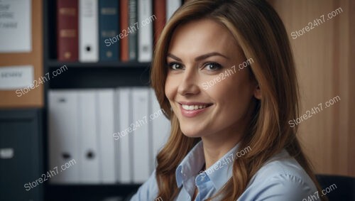 Professional office worker in a well-organized office setting