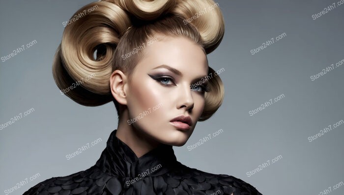 Sculpted Rolls and Waves in Avant-Garde Updo