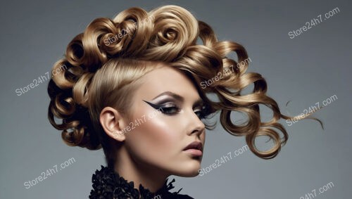 Voluminous Curls with Shaved Sides for High Fashion Impact