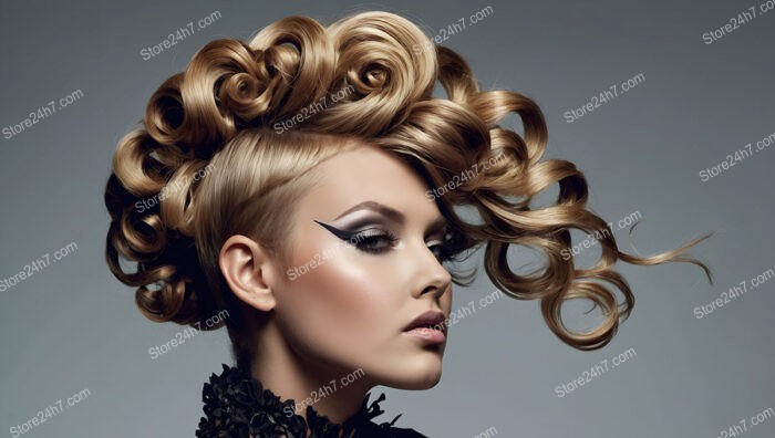 Voluminous Curls with Shaved Sides for High Fashion Impact