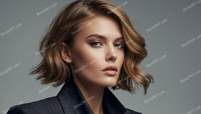 Wavy Bob for a Modern, Effortlessly Stylish Office Look