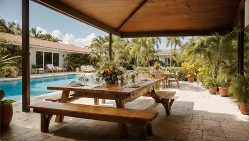 Tropical Florida Patio with Pool