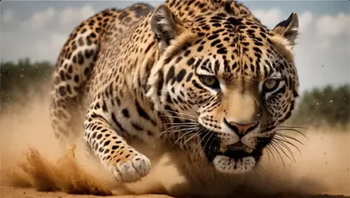 Leopard Poised to Pounce in Slow Motion