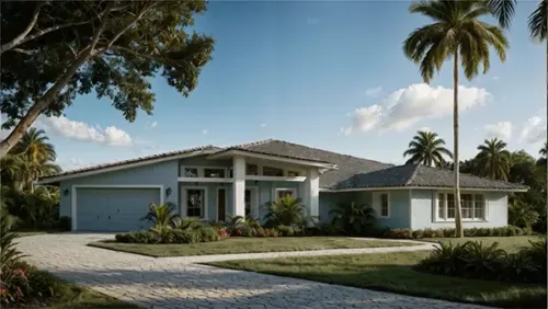 Spacious Modern Home with Palm Trees