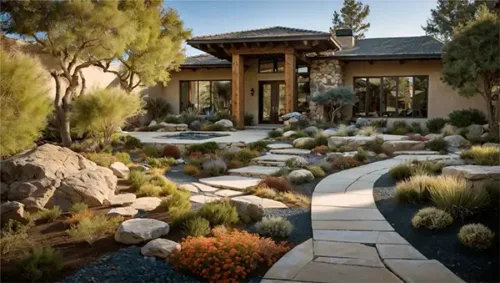 Elegant desert-style home landscape