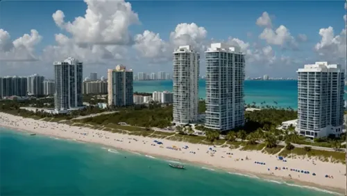 Oceanfront Towers with Pristine Beach