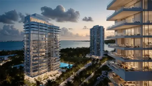 Luxurious Waterfront Towers at Twilight